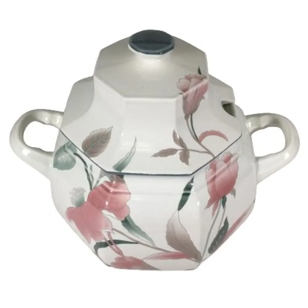 Vintage Mikasa Continental SILK FLOWERS Tureen with Lid F3003 No Ladle Art Deco